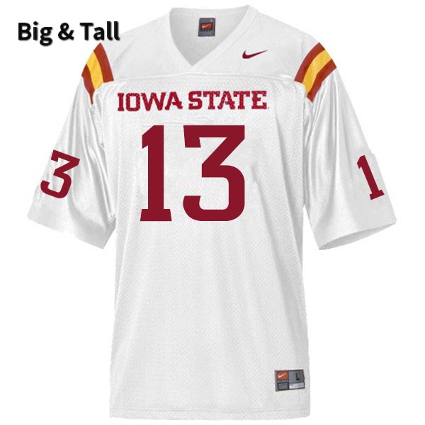 Iowa State Cyclones Men's #13 Leonard Glass Nike NCAA Authentic White Big & Tall College Stitched Football Jersey AM42C74AW